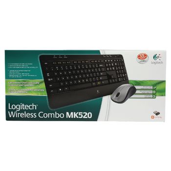 LGT-MK520-US Draadloze muis en keyboard multimedia us international zwart/zilver Verpakking foto